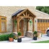 Wooden Porch Canopy Kit 2m X 1.5m Pressure Treated Door Shelter - Thunderdam Half Height 4 Post