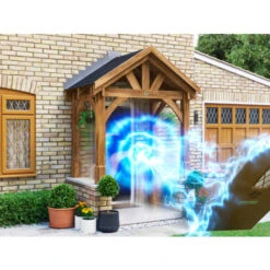 Wooden Porch Canopy Kit 2m X 1.5m Pressure Treated Door Shelter - Thunderdam Half Height 4 Post -Outdoor Furniture Store 70641538 4