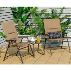 2PCS Padded Folding Chair Portable Camping Chair Outdoor Garden Dining Chair -Outdoor Furniture Store 71025218 3