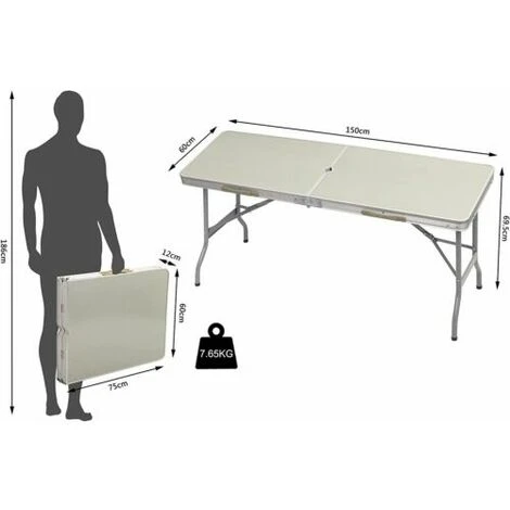 WOLTU Heavy Duty Folding Table Portable Aluminum Camping Garden Party Catering 5 WOLTU Heavy Duty Folding Table Portable Aluminum Camping Garden Party Catering - Image 3