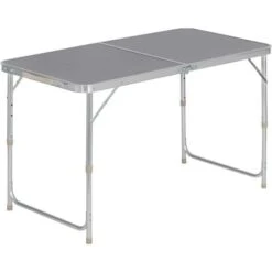 WOLTU Folding Camping Table Aluminium Picnic Portable Adjustable Party BBQ Patio Grey