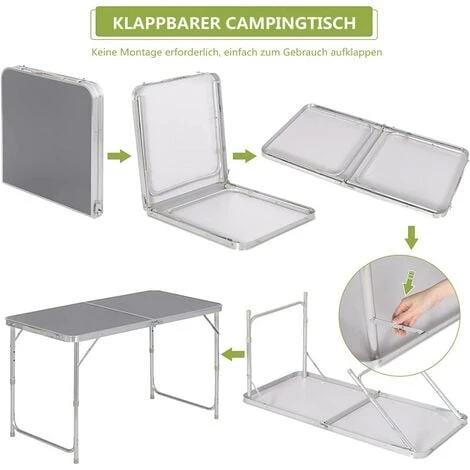 WOLTU Folding Camping Table Aluminium Picnic Portable Adjustable Party BBQ Patio Grey 6 WOLTU Folding Camping Table Aluminium Picnic Portable Adjustable Party BBQ Patio Grey - Image 4