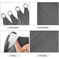 WOLTU Outdoor Sun Shade Sail Patio Suncreen Awning Garden Sun Canopy UV Block Grey 2x3m -Outdoor Furniture Store 71153566 3