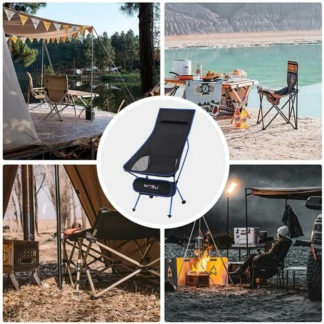 WOLTU Folding Camping Chairs Lightweight Outdoor Anglers' Equipment Chairs Black 5 WOLTU Folding Camping Chairs Lightweight Outdoor Anglers' Equipment Chairs Black - Image 3