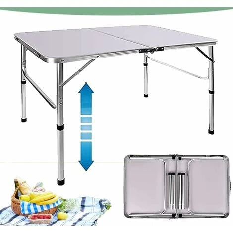 3FT Heavy Duty Folding Table Standing Table With Carrying Handle, Foldable Camping Table For Outdoor Garden Picnic Cooking Beach Hiking Fishing With 2 Gear Adjustable Height 37/67cm 3 3FT Heavy Duty Folding Table Standing Table With Carrying Handle, Foldable Camping Table For Outdoor Garden Picnic Cooking Beach Hiking Fishing With 2 Gear Adjustable Height 37/67cm