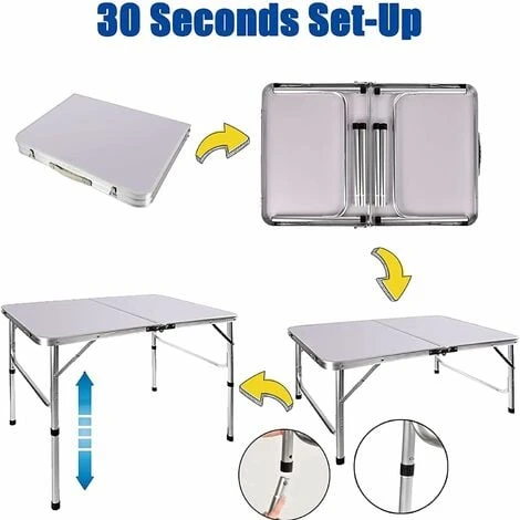 3FT Heavy Duty Folding Table Standing Table With Carrying Handle, Foldable Camping Table For Outdoor Garden Picnic Cooking Beach Hiking Fishing With 2 Gear Adjustable Height 37/67cm 6 3FT Heavy Duty Folding Table Standing Table With Carrying Handle, Foldable Camping Table For Outdoor Garden Picnic Cooking Beach Hiking Fishing With 2 Gear Adjustable Height 37/67cm - Image 4