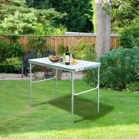 3FT Heavy Duty Folding Table Standing Table With Carrying Handle, Foldable Camping Table For Outdoor Garden Picnic Cooking Beach Hiking Fishing With 2 Gear Adjustable Height 37/67cm 7 3FT Heavy Duty Folding Table Standing Table With Carrying Handle, Foldable Camping Table For Outdoor Garden Picnic Cooking Beach Hiking Fishing With 2 Gear Adjustable Height 37/67cm - Image 5