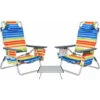 3 PCS Beach Chair And Table Set Outdoor Reclining Chairs Roll Up Camping Table -Outdoor Furniture Store 71406043 1
