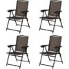 Set Of 4 Patio Folding Chairs Portable Garden Deck Lounge Armchairs Adjustable -Outdoor Furniture Store 71406048 1