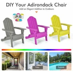 Folding Adirondack Chair, Weather Resistant Patio Chair With Built-in Cup Holder, Outdoor Armchair Lounger For Fire Pit, Patio, Garden, Backyard (Grey, Folding) 9 Folding Adirondack Chair, Weather Resistant Patio Chair With Built-in Cup Holder, Outdoor Armchair Lounger For Fire Pit, Patio, Garden, Backyard (Grey, Folding) -Outdoor Furniture Store 71406414 3