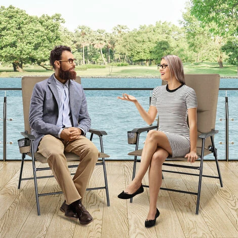 Padded Folding Chair Portable Camping Chair Outdoor Dining Chair Garden Patio 5 Padded Folding Chair Portable Camping Chair Outdoor Dining Chair Garden Patio - Image 3