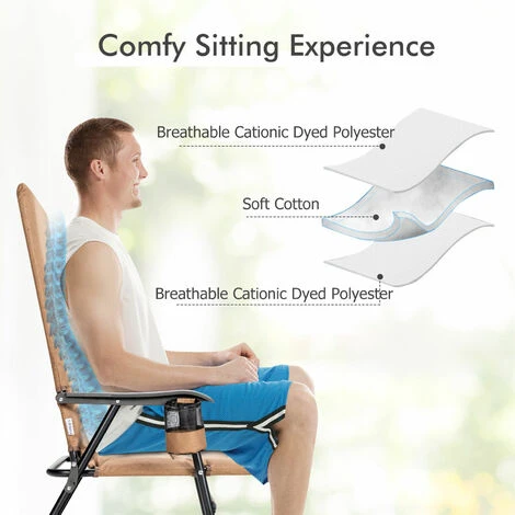 Padded Folding Chair Portable Camping Chair Outdoor Dining Chair Garden Patio 6 Padded Folding Chair Portable Camping Chair Outdoor Dining Chair Garden Patio - Image 4