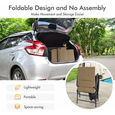 Padded Folding Chair Portable Camping Chair Outdoor Dining Chair Garden Patio 7 Padded Folding Chair Portable Camping Chair Outdoor Dining Chair Garden Patio - Image 5