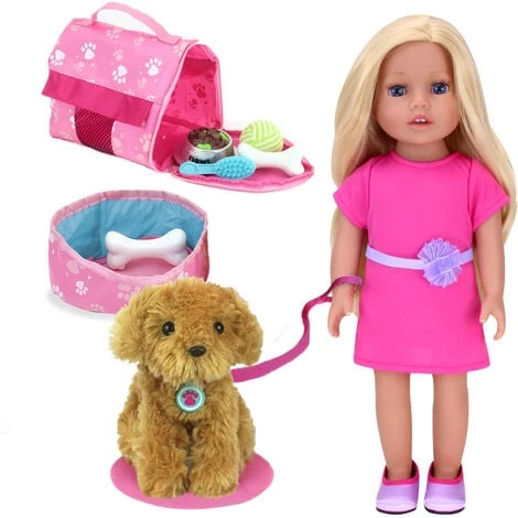 Sophia’s By Teamson Kids Everyday Friends Blonde 18” Doll “Chloe” With Puppy & Carrier Set, Pink 3 Sophia’s By Teamson Kids Everyday Friends Blonde 18” Doll “Chloe” With Puppy & Carrier Set, Pink