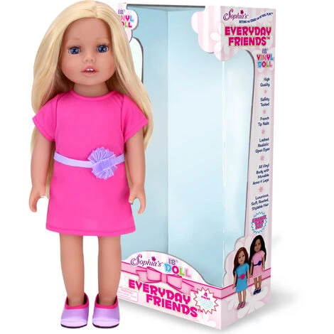 Sophia’s By Teamson Kids Everyday Friends Blonde 18” Doll “Chloe” With Puppy & Carrier Set, Pink 6 Sophia’s By Teamson Kids Everyday Friends Blonde 18” Doll “Chloe” With Puppy & Carrier Set, Pink - Image 4