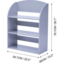 Fantasy Fields By Teamson Kids Child Sized Bookcase With 3 Shelves, Gray -Outdoor Furniture Store 71591292 4