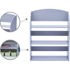 Fantasy Fields By Teamson Kids Child Sized Bookcase With 3 Shelves, Gray -Outdoor Furniture Store 71591292 5