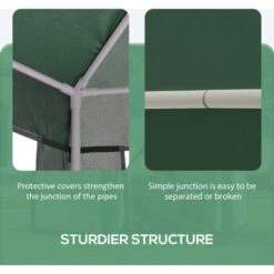 Outsunny Garden Hexagonal Gazebo Patio Outdoor Canopy Patio Party Tent Green -Outdoor Furniture Store 7186693 5