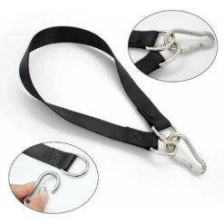 2 Pack 55cm Swing Hanger Straps With Carabiner, Ideal For Swing Seat, Hammock, Tarps -Outdoor Furniture Store 72582862 4