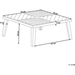 Modern Outdoor Coffee Table Accacia Wood 70 X 70 Cm Light Wood Baratti -Outdoor Furniture Store 72879537 3