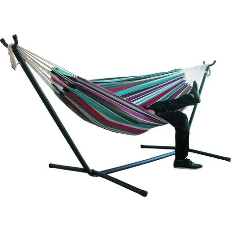 60Two-person Hammock Camping Thicken Swinging Chair Outdoor Hanging Bed Canvas Rocking Chair Not With Hammock Stand 200150cm 4 60Two-person Hammock Camping Thicken Swinging Chair Outdoor Hanging Bed Canvas Rocking Chair Not With Hammock Stand 200150cm - Image 2