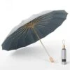 Strong Wind Resistant 3folding 16k Manual Umbrella Men Parasol Women Rain Large Umbrellas Super Sun Protection And Uv Blue