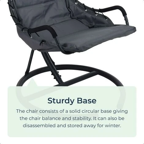 Idooka Hanging Chair Black Outdoor Swinging Garden Chair Cushions Garden Swing Seat - 0000010 7 Idooka Hanging Chair Black Outdoor Swinging Garden Chair Cushions Garden Swing Seat - 0000010 - Image 5