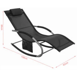 SoBuy 2 Sets Outdoor Patio Recliners Rocking Chair Black,OGS28-SCHx2 -Outdoor Furniture Store 7564842 4