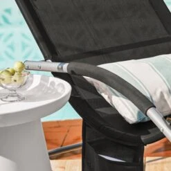 SoBuy 2 Sets Outdoor Patio Recliners Rocking Chair Black,OGS28-SCHx2 -Outdoor Furniture Store 7564842 5