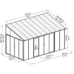 Canopia - SanRemo 3 X 5.5 Lean To Conservatory, Veranda And Sunroom 11 Canopia - SanRemo 3 X 5.5 Lean To Conservatory, Veranda And Sunroom -Outdoor Furniture Store 75725848 5