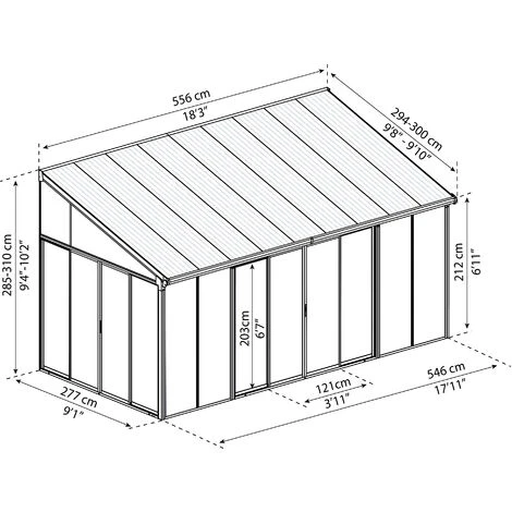 Canopia - SanRemo 3 X 5.5 Lean To Conservatory, Veranda And Sunroom 7 Canopia - SanRemo 3 X 5.5 Lean To Conservatory, Veranda And Sunroom - Image 5