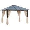 Outsunny 3.6x3(m) Hardtop Gazebo Garden Pavilion W/ Polycarbonate Roof, Brown 1 Outsunny 3.6x3(m) Hardtop Gazebo Garden Pavilion W/ Polycarbonate Roof, Brown -Outdoor Furniture Store 7586160 1