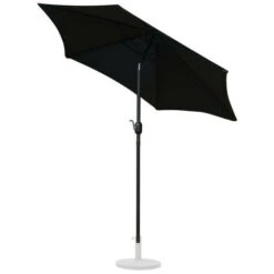 Garden Parasol, Parasol Umbrella With Crank And Tilt, UV Protection, Market Table Parasol, 2.5M, Black