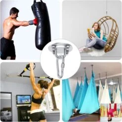 Ceiling Hook Hanging Chair Bracket Premium Stainless Steel Up To 400 Kg For Hanging Chair Hammock Punching Bag Sling Trainer Yoga Fabric Canopy Nest Swing Swing Seat -Outdoor Furniture Store 77562461 4