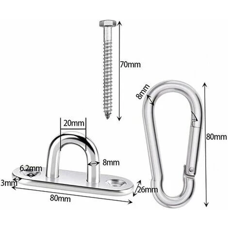 N&P Stainless Steel Heavy Duty Ceiling Hook, Hanging Hooks,Suitable For Yoga, Hammock, Hanging Chair 4 N&P Stainless Steel Heavy Duty Ceiling Hook, Hanging Hooks,Suitable For Yoga, Hammock, Hanging Chair - Image 2