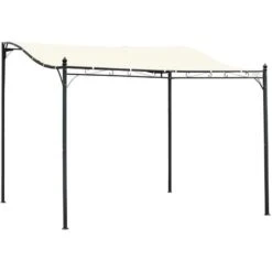 Outsunny 3 X 3M Wall Mounted Awning Free Stand Canopy Shade Garden Porch Pergola Cream