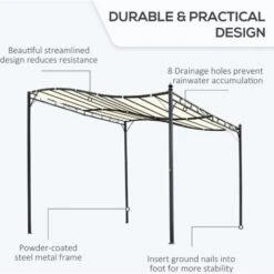 Outsunny 3 X 3M Wall Mounted Awning Free Stand Canopy Shade Garden Porch Pergola Cream -Outdoor Furniture Store 7835270 5