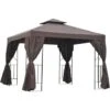 Outsunny 3 X 3m Garden Metal Gazebo Sun Shade Shelter Outdoor Party Tent Brown 1 Outsunny 3 X 3m Garden Metal Gazebo Sun Shade Shelter Outdoor Party Tent Brown -Outdoor Furniture Store 7839747 1