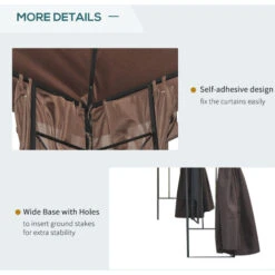 Outsunny 3 X 3m Garden Metal Gazebo Sun Shade Shelter Outdoor Party Tent Brown 11 Outsunny 3 X 3m Garden Metal Gazebo Sun Shade Shelter Outdoor Party Tent Brown -Outdoor Furniture Store 7839747 5