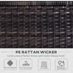 Outsunny 6 Pieces Rattan Furniture Set Conservatory Sofa Deluxe Wicker Garden Brown -Outdoor Furniture Store 7842288 4