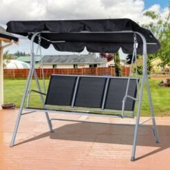 Outsunny Outdoor Mesh Swing Chair Garden Hammock Canopy Bench Lounger Seat Black 9 Outsunny Outdoor Mesh Swing Chair Garden Hammock Canopy Bench Lounger Seat Black -Outdoor Furniture Store 7842304 3