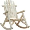 Outsunny Wooden Traditional Rocking Chair Lounger Relaxing Garden Seat Burlywood -Outdoor Furniture Store 7842306 1