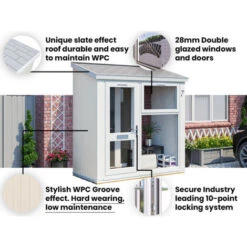 WPC Porch Double Glazed UPVC Insulated - Addroom® Porch Groove Effect 2.5m X 1.2m -Outdoor Furniture Store 78583673 4
