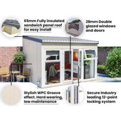 Conservatory Extension Alternative Insulated - Addroom® Garden Room Groove Effect 4m X 3m -Outdoor Furniture Store 78583674 5