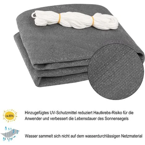 WOLTU Outdoor Sun Shade Sail Patio Suncreen Awning Garden Sun Canopy UV Block Grey 2x2x2 M 7 WOLTU Outdoor Sun Shade Sail Patio Suncreen Awning Garden Sun Canopy UV Block Grey 2x2x2 M - Image 5