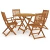 5 Piece Folding Outdoor Dining Set Solid Acacia Wood VidaXL -Outdoor Furniture Store 7968430 1