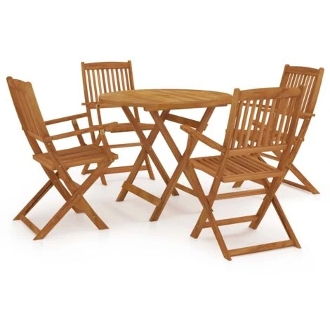 5 Piece Folding Outdoor Dining Set Solid Acacia Wood VidaXL 3 5 Piece Folding Outdoor Dining Set Solid Acacia Wood VidaXL