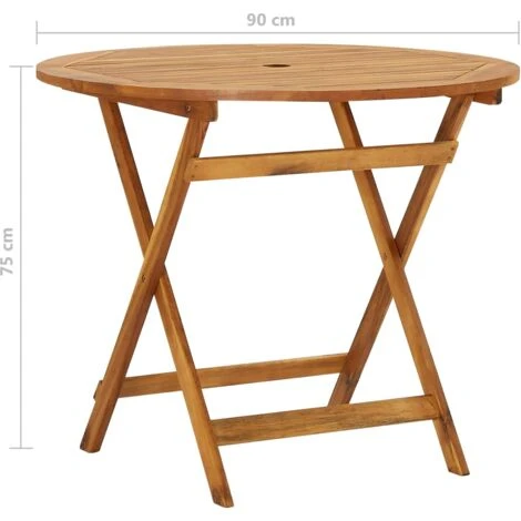 5 Piece Folding Outdoor Dining Set Solid Acacia Wood VidaXL 5 5 Piece Folding Outdoor Dining Set Solid Acacia Wood VidaXL - Image 3