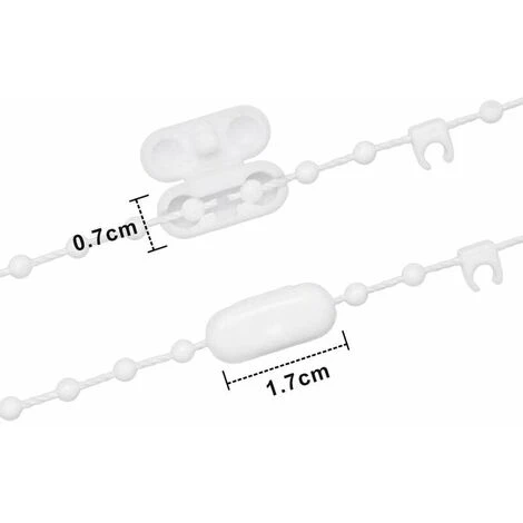 20m Vertical Blind Chain - Vertical Blind Accessories And 5 Blind Cord Connectors - Vertical Blind Bottom Chain For 89mm Slats, Superma, White 4 20m Vertical Blind Chain - Vertical Blind Accessories And 5 Blind Cord Connectors - Vertical Blind Bottom Chain For 89mm Slats, Superma, White - Image 2