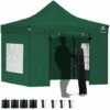 VOUNOT 3x3m Heavy Duty Gazebo With 4 Sides, Pop Up Gazebo Fully Waterproof Party Tent With Roller Bag And Leg Weights, Green 2 VOUNOT 3x3m Heavy Duty Gazebo With 4 Sides, Pop Up Gazebo Fully Waterproof Party Tent With Roller Bag And Leg Weights, Green -Outdoor Furniture Store 81169925 1